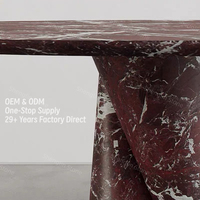 Table basse SHENGLIN Rosso Levanto en marbre rouge naturel pour villa et mobilier de maison