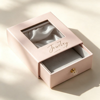 Boîte à tiroir coulissant de luxe robuste personnalisable en gros avec doublure en tissu pour bijoux, colliers, bagues, bracelets, emballage cadeau