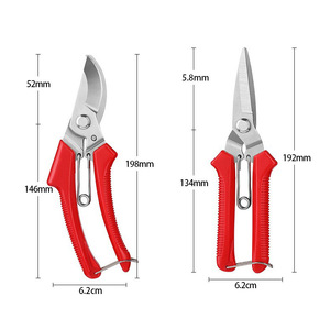 Pinheng Stainless Steel Pruning Shears 52mm Blade Bypass For Thick Branches Fruit <b>Tree</b> Trimming Garden Tool - Product Image 2