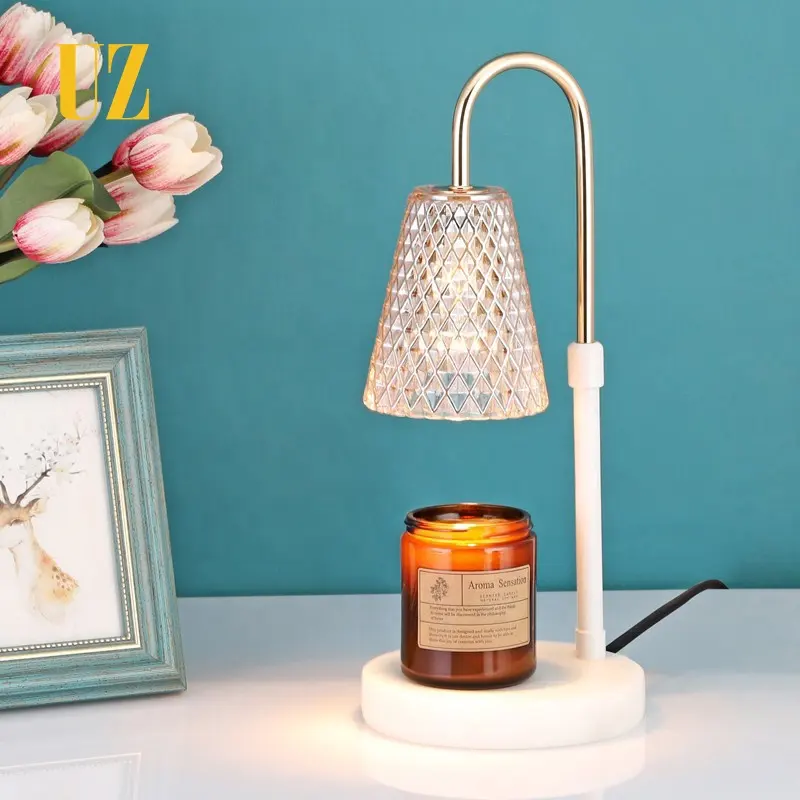 Wholesale Luxury Height Adjustable Crystal Aromatherapy Wax Melter Burner Electric Dimming Scented Candle Warmer Table Desk Lamp