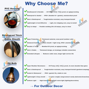 Luci a Stringa LED Personalizzabili Infrangibili IP65 Impermeabili per Esterni, Patio, Giardino e Festività - Product Image 3