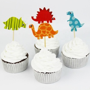 Décorations pour réception-cadeau pour bébé, dessin animé, fournitures de décoration de gâteaux, décorations pour enfants, Toppers de Cupcake et dinosaure, 30/24 pièces - Product Image 3