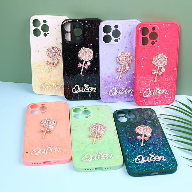 Beautiful Phone case for Girl Estuches Para Celulares Bling Bling Diamond Decoration Mobile Cover Protector for iPhone 14 Plus