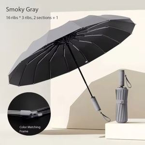 Paraguas Plegable Automático de Tubo de Hierro, Diseño Personalizado, Protección UV contra Sol y Lluvia, 106 cm de Diámetro Abierto, Unisex - Product Image 1