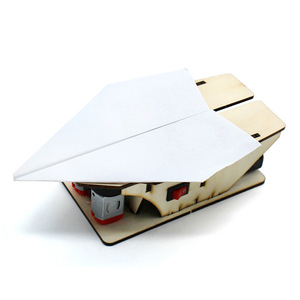 Wooden Paper Airplane Launcher Diy Science Kit Educational Toy For Kids Manual Operation Geometric Shape <b>Model</b> <b>Building</b> - Product Image 4