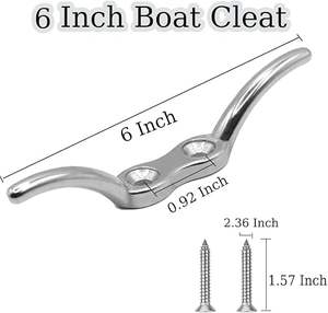 Nuevo Grampo de Anclaje Estilo Delta para Barco, Grampo de Muelle de 2 1/2, 4 y 6 Pulgadas, Grampo de Cuerda de Acero Inoxidable 316 de Grado Marino - Incluye Tornillos de Montaje - Product Image 4