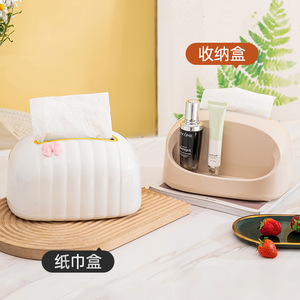 Cute Bread Shaped Desktop Tissue Box With Lift Spring Mechanism For Home Living Room And Car Use - Product Image 3