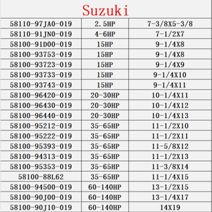 Suzuki tương thích 15HP Marine phía ngoài cánh quạt 58100-93723-019 9-1/4x9 thuyền cánh quạt cho động cơ phía trong" - Product Image 6