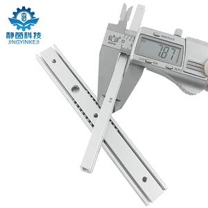 Riel de guía microinvisible de aleación de aluminio de 20 mm x 7,8 mm de una sola capa, personalizado, mini deslizador <span class=keywords><strong>para</strong></span> cajón, extensión de 2/3 pliegues, modelo industrial - Product Image 4