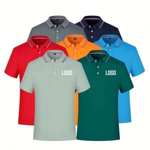 เสื้อโปโลผู้ชายขายส่ง แฟชั่นใหม่ ฤดูร้อน สไตล์ลำลอง พิมพ์ลาย โลโก้สั่งทำ ผ้าไหมผสมฝ้าย แห้งเร็ว เสื้อยืดเปล่าเรียบๆ เสื้อเชิ้ต - Product Image 3