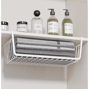 Cesta de Alambre de Acero Inoxidable de Alta Resistencia para Debajo del Gabinete, Estante de Almacenamiento Colgante Multifuncional para Armarios de Cocina y Venta al por Menor - Product Image 1