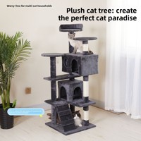 Arbre à chat de luxe de taille moyenne et grande CT-038, écologique et durable, avec griffoir en tissu, jouets interactifs pour animaux de compagnie, direct usine