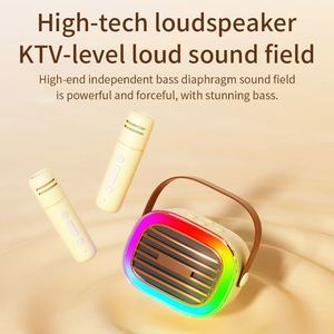 Mini machine <span class=keywords><strong>de</strong></span> karaoké 2 micros sans fil, microphone LED, haut-parleur avec caisson <span class=keywords><strong>de</strong></span> basses pour ordinateur personnel ou <span class=keywords><strong>chant</strong></span> - Product Image 2