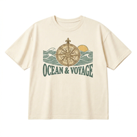 T-shirt imprimé respirant de haute qualité Ocean & Voyage, unisexe, 100% coton, col rond, manches courtes, vêtements décontractés d'été
