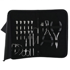 Kit d'outils professionnels pour extensions capillaires : pinces, ciseaux, outil de retrait, ciseaux à fil pour séparation, outil à boucle - Product Image 1