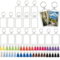 Llaveros de acrílico transparentes en blanco para fotos, de doble cara, impermeables, reutilizables, venta al por mayor directa de fábrica