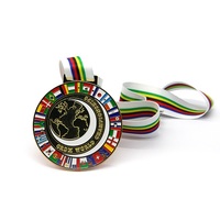 Articles les plus vendus Médaille de sport en métal doré Trophée de course Médaille avec logo de tigre avec ruban