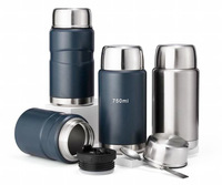 Thermos isotherme portable 500 ml 750 ml, pot isotherme en acier inoxydable 304, boîte de conservation alimentaire, boîte à lunch avec cuillère