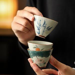 Tasse à thé sous glaçure peinte à la main style chinois Msh, directement de l'usine, pour service à thé Gongfu, tasse individuelle, cadeau pour les aînés <span class=keywords><strong>et</strong></span> les dirigeants - Product Image 5