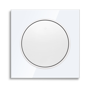 Bingoelec, venta al por mayor, vidrio templado, UE/Reino Unido, 1gang2way, interruptor redondo de <span class=keywords><strong>luz</strong></span> LED basculante, interruptor de botón mecánico de pared de <span class=keywords><strong>escalera</strong></span> - Product Image 1