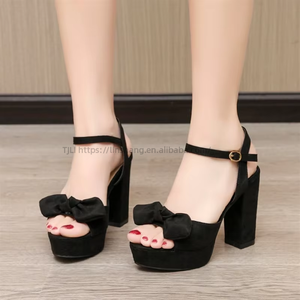 Summer New Platform Thick Shoes <b>Open</b> Toe High Heels Women's Fashion Ultra-high Heel Sandals. Quantity Is Better - Product Image 4