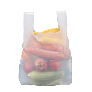 Wholesale Customized Logos Print <b>Biodegradable</b> <b>Packaging</b> Plastic Shopping Bag With T-shirt Handle - Product Image 6