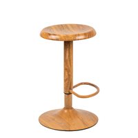 Tabouret de bar en métal de qualité avec revêtement imitation bois, hauteur réglable, pivotant, pour comptoir, bistro, restaurant, café, ensemble de tabourets de bar