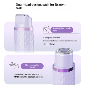 Tondeuse électrique à double lame pour femmes, tondeuse pour les zones <span class=keywords><strong>intimes</strong></span> et privées, tondeuse pour les aisselles et les jambes, éliminateur de poils <span class=keywords><strong>des</strong></span> talons - Product Image 5