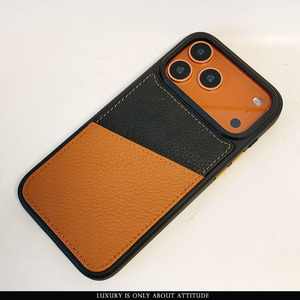 Étui de téléphone antichoc en cuir véritable <span class=keywords><strong>Togo</strong></span> de qualité supérieure avec pare-chocs en caoutchouc et porte-cartes pour iPhone 17 Pro Max - Product Image 4