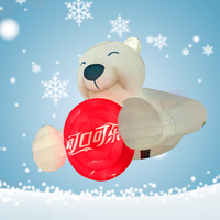 Ours gonflable avec bouteille de Coca-Cola Ours blanc gonflable Animal gonflable Cartoon pour la décoration ou la publicité