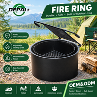 Brasero de camping extérieur personnalisé en acier au carbone, foyer rond à bois pour parc