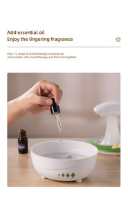 Best Selling Raindrop Style Ultrasonic Aromatherapy <b>Diffuser</b> with High Output Mist 7 Color LED Essential <b>Oil</b> Humidifier - Product Image 6