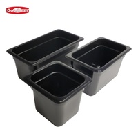 Goodman Keukenapparatuur Plastic PC Voedselbewaarbak Gastronorm GN Pan Transparant/Zwart 2.77L Aanpasbare Kleuren Hotel Buffet