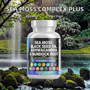 Cápsulas de Complejo Herbal de Musgo Marino OEM con Extracto de Alga Marina, Raíz de Bardana y Cúrcuma, Fabricante de Marca Privada - Product Image 4