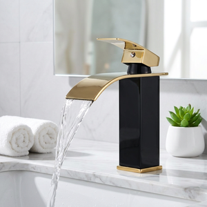 Grifo de Lavabo Elegante de Primera Calidad con Diseño de Cascada, Grifo Mezclador de Acero Inoxidable de un Solo Orificio con Cartucho de Cerámica - Product Image 4