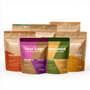 Bolsa de Papel Kraft Ecológica con Cierre Hermético y Ventana Transparente para Proteína en Polvo, Impresa Digitalmente y Personalizada - Product Image 2