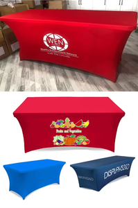 Couverture de table d'affichage ajustée de la publicité 6Ft 8Ft Vente chaude Protégez entièrement la nappe personnalisée avec votre logo - Product Image 4