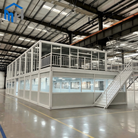 Casa Contenedor Prefabricada de Dos Pisos, Apartamento Modular, Dormitorio para Trabajadores, Aislamiento de Lana de Roca Ignífuga, Acero