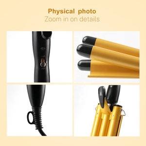 เครื่องม้วนผมเซรามิก 3 หัว คุณภาพสูงสำหรับผู้หญิง พร้อมหน้าจอ LCD แบบไฟฟ้า <span class=keywords><strong>ใช้</strong></span>เทคโนโลยี PTC ขายดีอันดับต้นๆ ทันสมัย หมุนได้ - Product Image 6