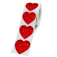 500 pièces d'autocollants en forme de cœur scintillants rouges pour la Saint-Valentin, pour sceller les enveloppes décoratives