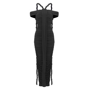 Kim Kardashian Dress - White Black Cotton Spandex Fit