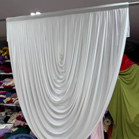 Rideau de plafond baroque en voile ajouré couleur ivoire pour décoration de salles de mariage