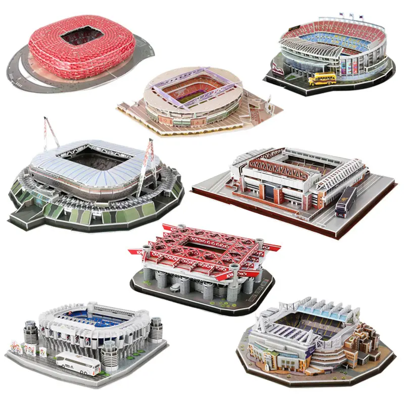 3D Puzzles Paper Crafts Kids Toys Hobby DIY Soccer Field Building Gift Set Educational Toys
