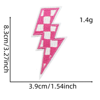 Patchs thermocollants personnalisés en sergé à motif éclair à carreaux, faits main, broderie multicolore, pour casquettes de camionneur, vestes, jeans, DIY