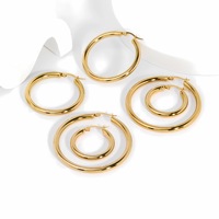 Perhiasan halus tren Fashion anting desainer Hoop lebih ukuran anting bulat