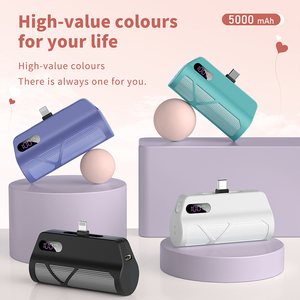 2025 Mini Capsule Phong Cách Ngân Hàng Điện 5000MAh USB C 20W Nhanh Chóng Sạc <span class=keywords><strong>LCD</strong></span> Hiển Thị Li-Polymer Pin Điện Trạm Phổ Cắm - Product Image 5