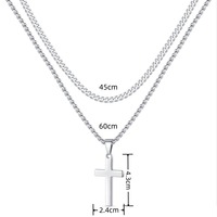 Dropshipping Bijoux Chaîne torsadée en acier inoxydable Chaîne en os de serpent Chaîne cubaine pour hommes Collier à pendentif double croix