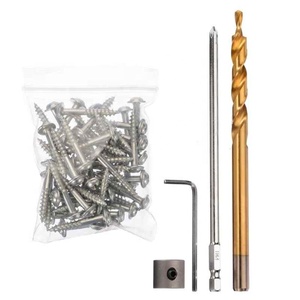 Kit per Foratura a Scomparsa con Guida Angolare per <span class=keywords><strong>Trapano</strong></span>, Set di Punte a Gradini per Legno, Punte per Cacciavite con Tappi e Viti - Product Image 3