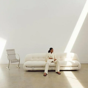 Sofá Soriana de 1 Plaza para <span class=keywords><strong>Sala</strong></span> de Estar, Sofá Grande de Tela con Diseño de Dientes de Acero, Sofá Individual Perezoso para Salón, Conjunto - Product Image 5