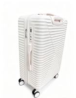 Ensemble de bagages rigides en ABS blanc crème, 3 pièces, 20, 24, 28 pouces, motif en X, sangle diagonale, valise de voyage à roulettes, vente en gros OEM